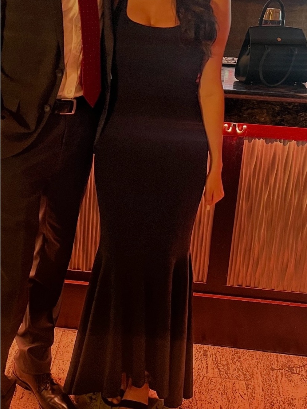 Lulu's Black Scoop-Neck Long Dress